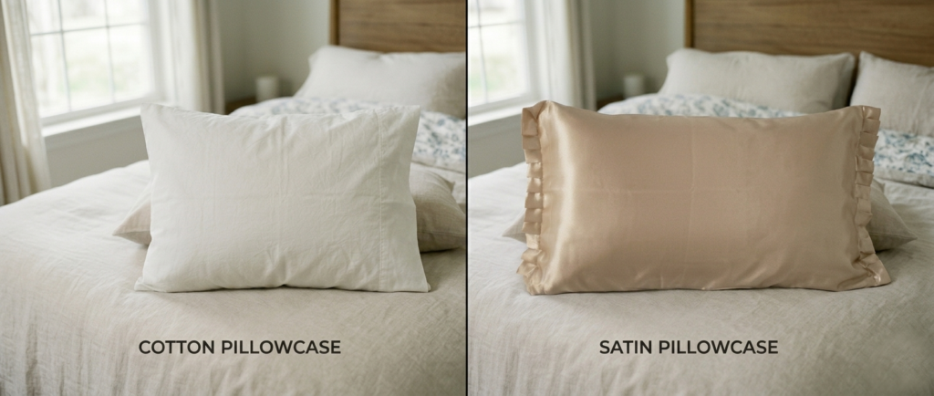 Cotton vs Satin Pillowcase for Hair